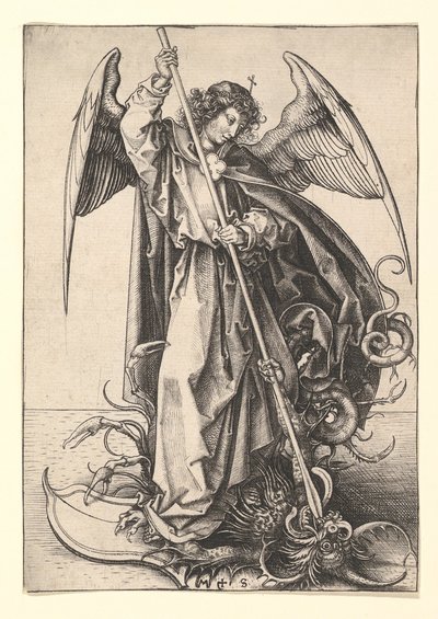 Szent Mihály, kb. 1435-1491. alkotó: Martin Schongauer