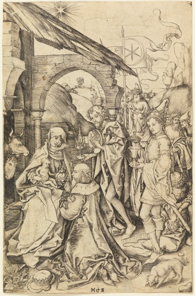 A mágusok imádása alkotó: Martin Schongauer
