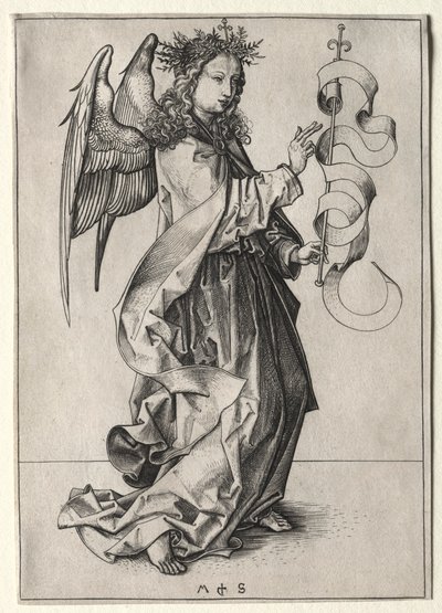 Az Angyali üdvözlet angyala. alkotó: Martin Schongauer