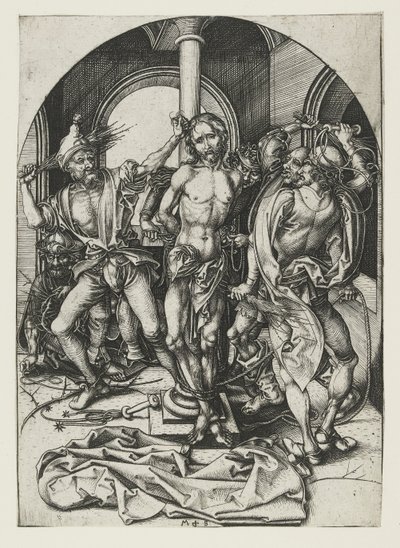 A zászlózás, 15. század vége alkotó: Martin Schongauer