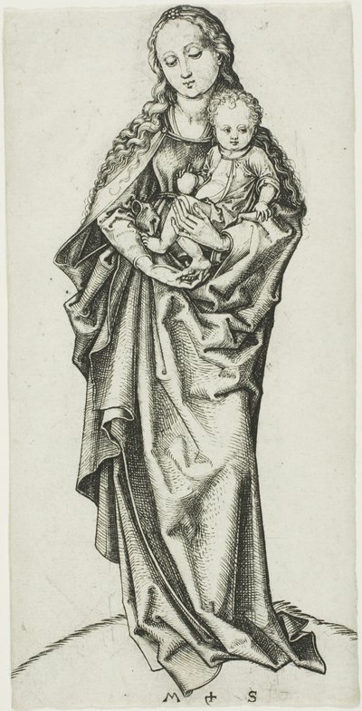 A Madonna és a gyermek almával alkotó: Martin Schongauer