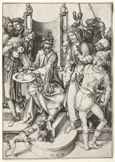 Passió: Krisztus Pilátus előtt. alkotó: Martin Schongauer