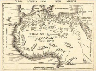 Észak-Afrika 1513-as térképe, Martin Waldseemüller által készített térkép alkotó: Martin Waldseemuller