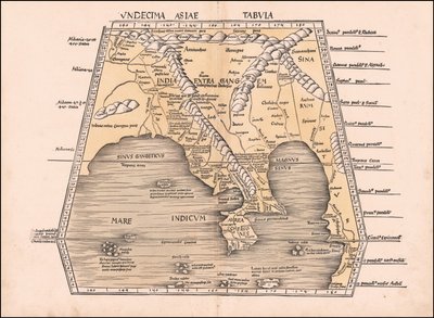 1513 Délkelet-Ázsia, Kína és India térképe Martin Waldseemüller által készített térkép alkotó: Martin Waldseemuller
