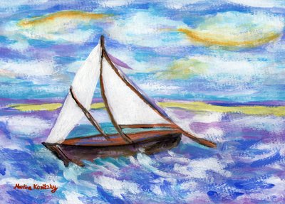 A halászhajó (Tribute to Vincent van Gogh) alkotó: Martina Konitzky