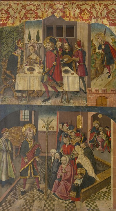 Szent Kristóf búcsút vesz a Sátántól félt királytól, Szent Kristóf és hittérítői, 1480-85 alkotó: Martín de Soria