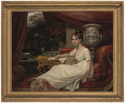 Eleanor Anne Porden, Lady Franklin (1795-1825) portréja egy nyugágyon (olaj, vászon) alkotó: Mary Ann Flaxman