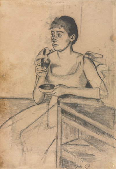 Vacsora utáni kávé recto, vacsora utáni kávé verso, c. 1889. alkotó: Mary Cassatt