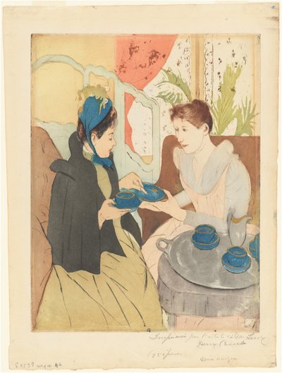 Délutáni teázás alkotó: Mary Cassatt