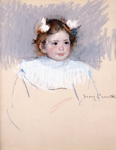 Ellen masnikkal a hajában, Jobbra néz, 1899 alkotó: Mary Cassatt