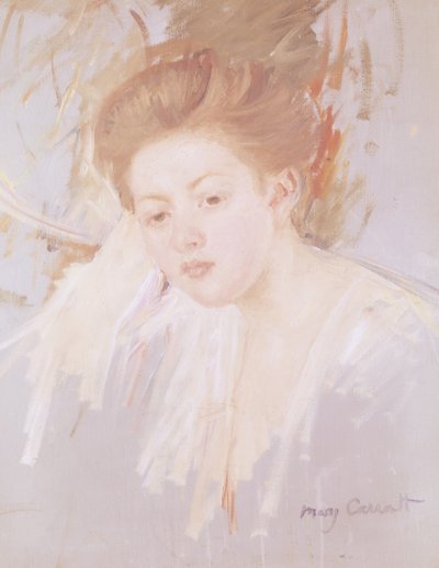 Egy fiatal lány feje (pasztell, papíron) alkotó: Mary Cassatt