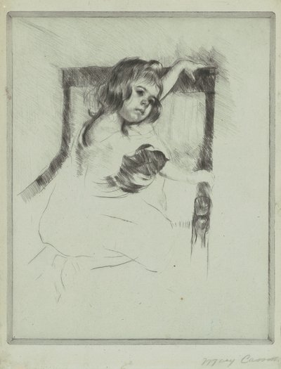 Térdelve egy karosszékben alkotó: Mary Cassatt