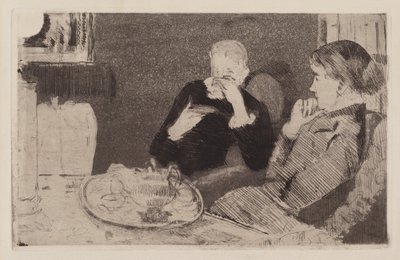 Lydia és anyja a teában alkotó: Mary Cassatt