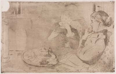 Lydia és anyja a teában, c. 1880. alkotó: Mary Cassatt