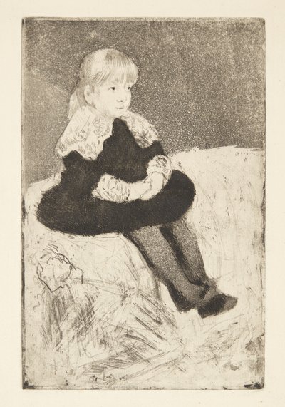 Mademoiselle Luguet egy kanapén ül alkotó: Mary Cassatt