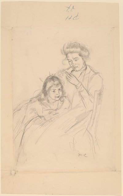 Margot Reine térdének dőlve, c. 1902. alkotó: Mary Cassatt