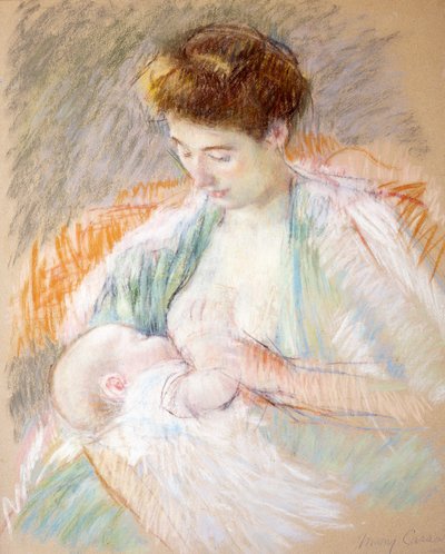 Mother Rose szoptatja a gyermekét, 1900 körül (pasztell, papír) alkotó: Mary Cassatt