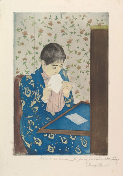 A levél, 1890–91 (szárazhús és akvatinta, három tányérról nyomtatva) alkotó: Mary Cassatt