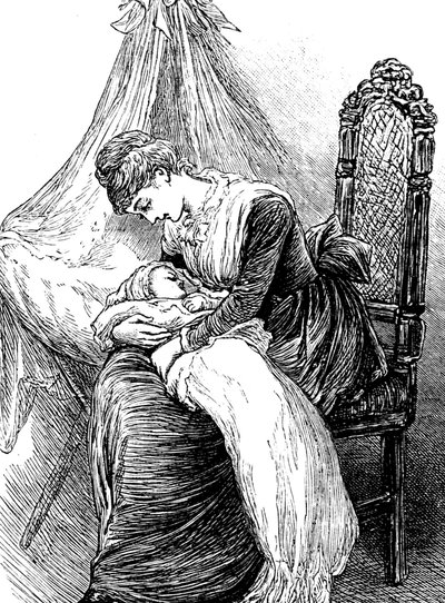 Egy fiatal anya, aki a gyermekét öleli alkotó: Mary Ellen Edwards