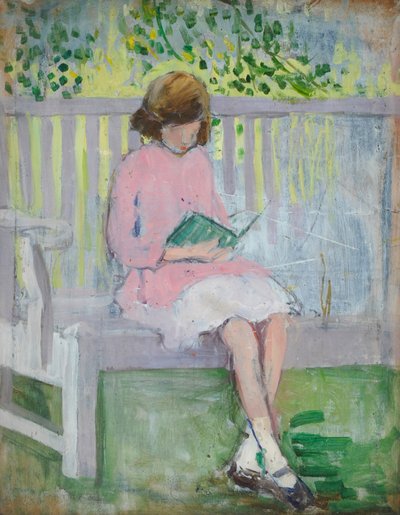 Olvasó lány (olaj, fa) alkotó: Mary Ethel Hunter