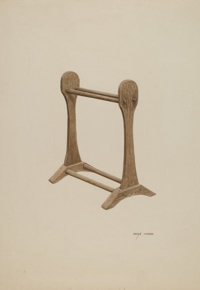 Szárító állvány, c. 1940. alkotó: Mary Hansen