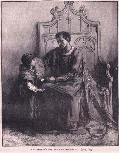 Róbert herceg fia Henrik király előtt 1106-ban alkotó: Mary L. Gow