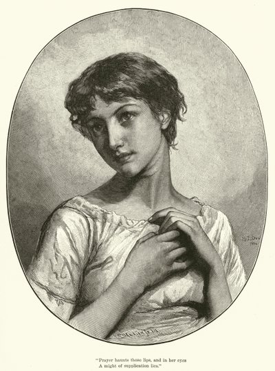 Imádság (metszet) alkotó: Mary L. Gow