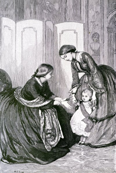 A királynő és kisunokája, Vilmos porosz herceg, Kr. e. 1880 alkotó: Mary L. Gow