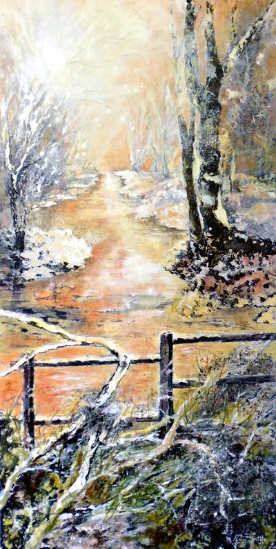 Kora téli reggel a Markeaton patak mentén alkotó: Mary Smith