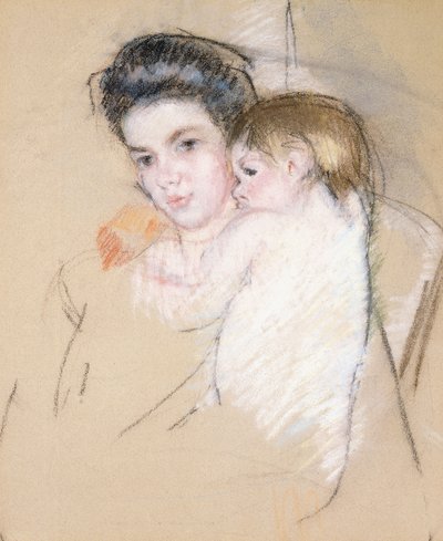 Anya és meztelen gyermek, alkotó: Mary Cassatt