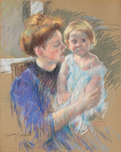 Anya bíborban, kezében tartja a gyermekét, 1914 körül alkotó: Mary Cassatt