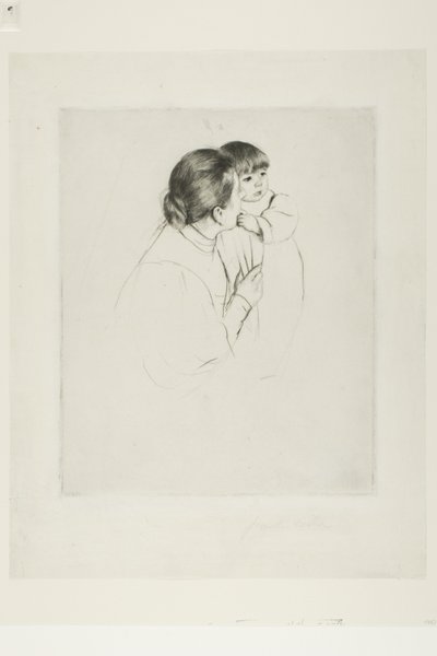Parasztanya és gyermeke, 1895 körül (száraztű, elefántcsont, papír) alkotó: Mary Stevenson Cassatt