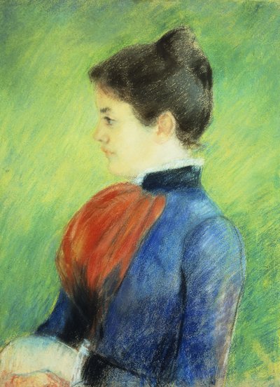 Egy Jabotot viselő nő profilja, alkotó: Mary Cassatt