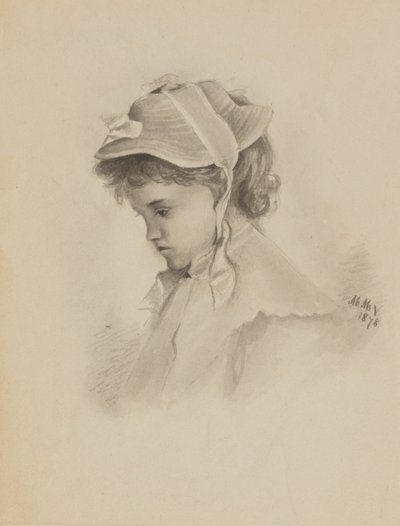 Egy lenéző gyermek feje cím nélkül, 1878. alkotó: Mary Vaux Walcott