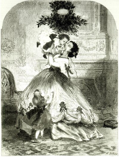 „Under the Mistletoe” az Illustrated London News számára, 1865 (metszet) alkotó: Mason Jackson