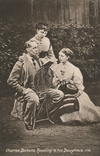 „Charles Dickens felolvas a lányainak”, 1865 alkotó: Mason and Co.