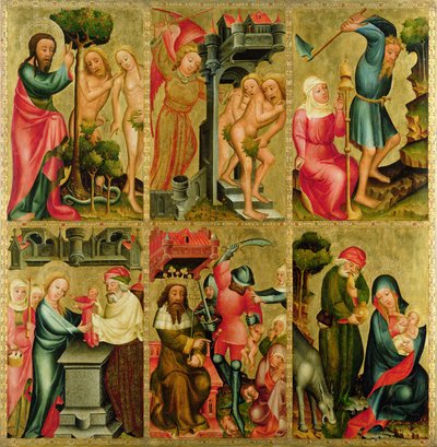 A hamburgi Szent Péter-főoltár jobb szárnya, a Grabower-oltár, 1383 (tempera a táblán) alkotó: Master Bertram of Minden