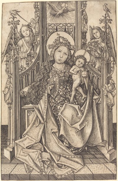 Madonna és gyermek trónolt alkotó: Master E.S.