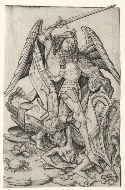 Szent Mihály, 15. század harmadik negyede. alkotó: Master E. S.