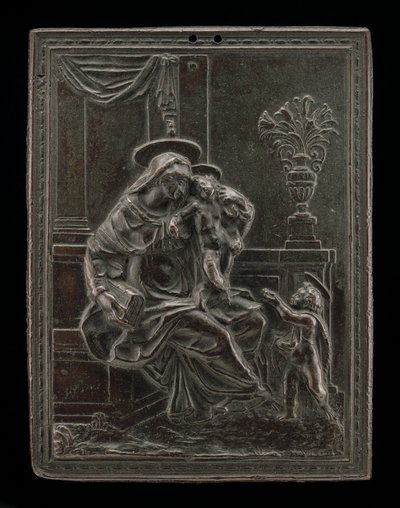 Madonna és gyermeke Keresztelő Szent Jánossal, valószínűleg c. 1600. alkotó: Master F.D.