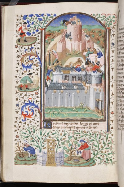 A munka vára, Jacques Bruyant La voie de Povreté ou de Richesse (A szegénység vagy a gazdagság útja) című művéből, 1430-40 körül (vellum) alkotó: Master Fastolf