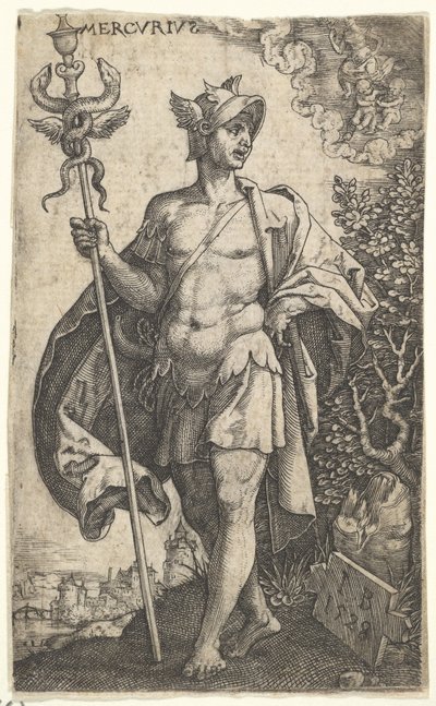 Merkúr az Istenek, akik a bolygók felett uralkodnak, 1528-ból. alkotó: Master I.B.