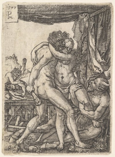 Hercules Harc a kentaurokkal, 1577. alkotó: Master PM