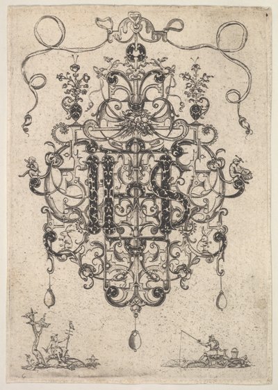 Tervezés medálhoz IHS monogrammal, 1609. alkotó: Master PRK