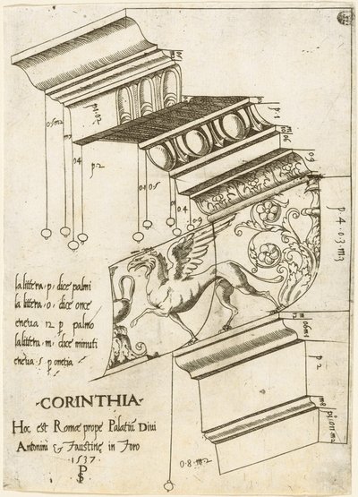 Antablement Antoninus és Faustina templomából, Rómából alkotó: Master PS