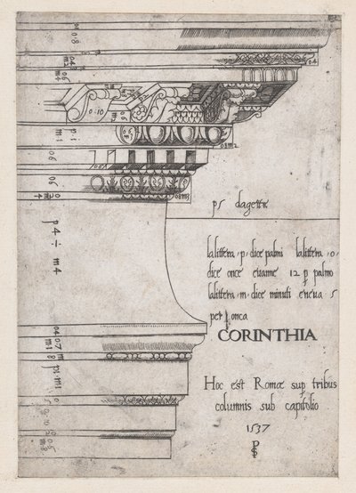 Castor és Pollux-templom dísztárgya, Róma, 1537., 1537 alkotó: Master PS