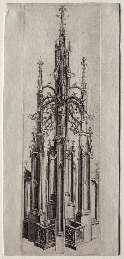 Tervezés egy gótikus szökőkúthoz, c. 1470. alkotó: Master W with the Key