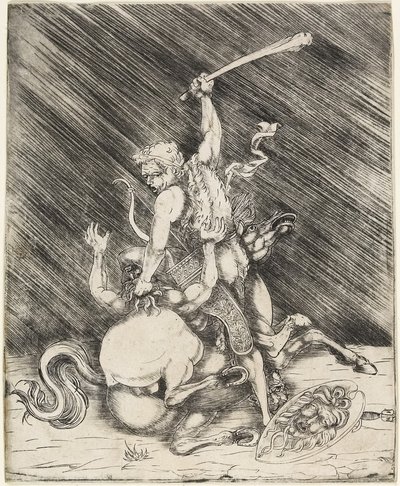Herkules és Kákusz, 1505-1520 körül (szárazpontos metszet) alkotó: Master of 1515