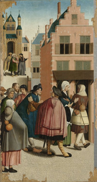 Az irgalmasság hét műve: Menedék az utazónak, 1504 alkotó: Master of Alkmaar