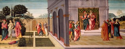 Zsuzsanna és a vének a kertben, valamint Zsuzsanna tárgyalása a vének előtt c. 1500. alkotó: Master of Apollo and Daphne